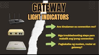 Gateway o modem Light indicators ng gateway modem Troubleshooting steps para sa internet [upl. by Arathorn474]