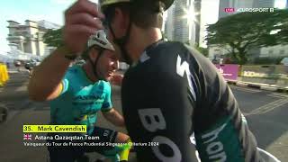 Cycling legend Sir Mark Cavendish wins final race of career in trademark style [upl. by Spark516]