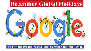 December Global Holidays 2020  List of Celebrations of Holidays and Festivals in December [upl. by Alfonzo]