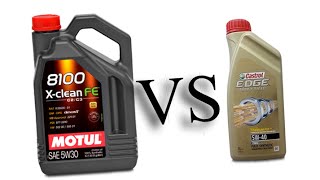 motul 8100 xclean fe 5w30 vs castrol edge turbo diesel 5w40 test oil engine [upl. by Hasen]