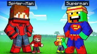 Construire DES STATUES GÉANTES en SUPERHEROS sur Minecraft [upl. by Onoitna]