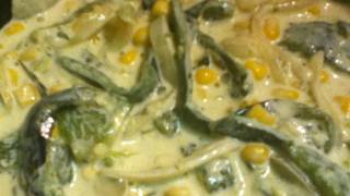 RAJAS DE CHILE POBLANO CON ELOTE Y CREMA [upl. by Notlem694]