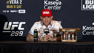 Dustin Poirier PostFight Press Conference  UFC 299 [upl. by Ahsitul167]