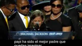 Michael Jacksons Memorial  Paris Jackson subtitulado español [upl. by Samled]