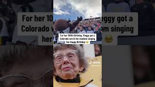 Colorado super fan Peggy 100th birthday deionsanders birthday love [upl. by Eiramit]