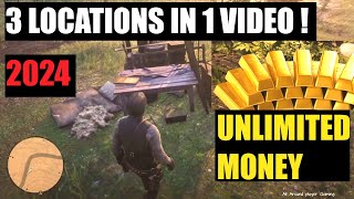 Red Dead Redemption 2  Unlimited Money Glitches  3 LOCATIONS IN ONE VIDEO  Story mode 2024 [upl. by Ajnos]