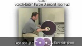 ScotchBriteTM Diamond Floor Pad System Sales Rep Demowmv [upl. by Novrej]