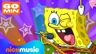 Every SpongeBob Song Ever 🧽🎤 60 Minutes  Nick Music [upl. by Reinnej]