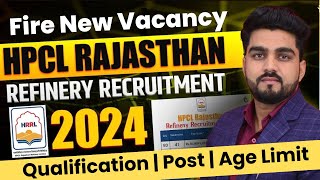 HPCL Refinery Fire New Vacancy 2024॥ Refinery Fire EngineerFireman New Vacancy॥रिफ़ाइनरी फायर भर्ती [upl. by Nylrats]