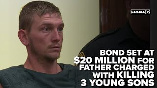 COURTROOM VIDEO Bond set at 20 million for father charged with killing 3 young sons [upl. by Ecarret]