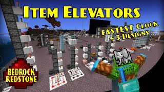 How to Build Item Elevators All 3 Types  Minecraft Bedrock Redstone Tutorial  MCPE XBOX PS [upl. by Elwina899]