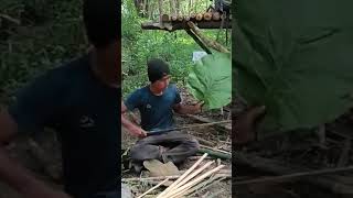 bushcraft build camp camping survival shelter wildlife skills lifehacks forest [upl. by Idnek]