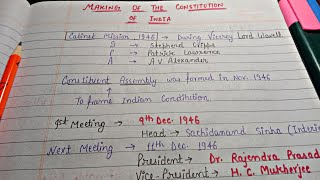 Making of the Constitution of India  Handwritten Notes  Lec1  Indian Polity [upl. by Arndt904]