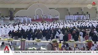 Nearly half of TimorLestes population attend mass led by Pope Francis [upl. by Ashby311]