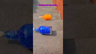 Challenge the blue bottle l breaking glass bottles 🍾shorts smartbottle asmr satisfying [upl. by Eidahs987]