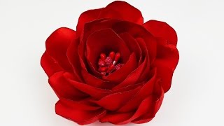 How to make ribbon rose I DIY ribbon flower I Flower Tutorial [upl. by Picardi560]