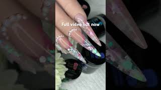 Acrylic nails Encapsulated chunky glitter and pearls nailart acrylicnails howto shortsfeed [upl. by Inuat954]