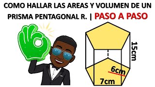 Como hallar o calcular las areas y volumen de un prisma pentagonal regular  area lateral y total [upl. by Gordon300]