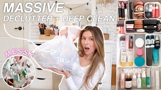 DEEP CLEANING amp DECLUTTERING MY VANITY watch this for motivation [upl. by Lessirg]