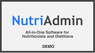 AllinOne Software for Nutritionists and Dietitians  NutriAdmin [upl. by Warfourd]