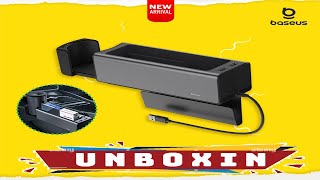 Unboxing Baseus Deluxe Metal Armrest Console Organizer Dual USB Power Supply  Black [upl. by Au345]