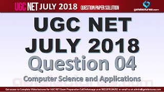 Question 04 UGC NET CSE July 2018 Paper Solution Most of you Got the Answer Wrong [upl. by Jarrett]