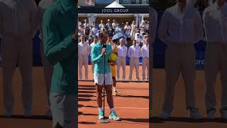 Rafael Nadal On Court Interview after losing the final of Nordea Open 21072024 [upl. by Cirred236]