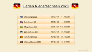 Ferien Niedersachsen 2020 [upl. by Annaillil498]