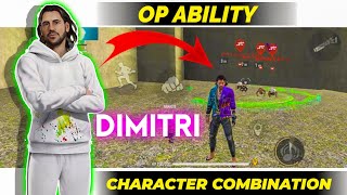 DIMITRI CHARACTER ABILITY TESTDIMITRI ALLROUNDER COMBINATION DIMITRI SKILL TEST IN FREE FIRE ❤️ [upl. by Nosittam220]