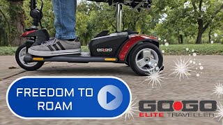 STREAMLINED DESIGN GoGo Elite Traveller 3Wheel Travel Scooter by Pride Mobility SC40E [upl. by Niwled312]