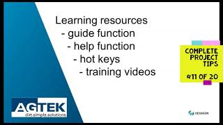 AGTEK TechTips across a project  Complete project overview  11 Learning resources [upl. by Esme965]