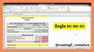 Regla 503020 en Excel by OmairaGil [upl. by Eniretac]