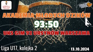 Druga kolejka sezonu 20242025 U17 pko Gim92 Ursynów [upl. by Ellerrehs344]