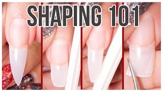 How to Shape and File your Nails 💕 Almond Stilletto Coffin and Square look [upl. by Lsiel821]