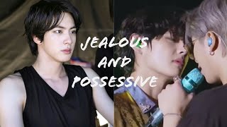 TAEJIN 뷔진 🐹💜🐯Jin being jealous and possessive over Taehyung for 4 mins straight [upl. by Airamahs]