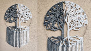 DIY Macrame Tree of Life Wall Hanging  Step by Step TutorialHow to make Macrame Tree of Life [upl. by Rosamund]