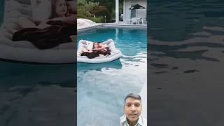 Water 💦 pool prank prank dobrebrothers funny pool reaction reels shorts [upl. by Junina]