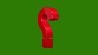 3D Question Mark Rotating Red Color l green screen l 3D Question green screen [upl. by Betti]