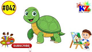 Turtle drawing for kids II easy turtle drawing [upl. by Magavern]