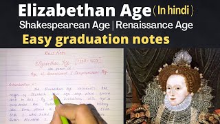 Elizabethan Age  Shakespearean Age  Renaissance Age in English Literature  Elizabethan age notes [upl. by Sigsmond]