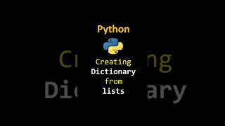 Python  Creating Dictionary from lists pythonprogramming pythontips coding dictionary list [upl. by Joktan]