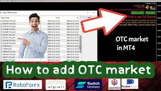 Otc chart market add mt45  Meta trader add otc market chartroboforex alpari switch market [upl. by Leahcin237]