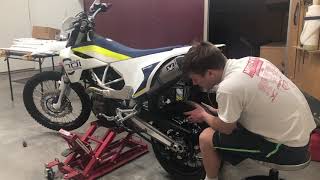 Husqvarna 701 enduro to supermoto and back swap timelapse [upl. by Milka278]