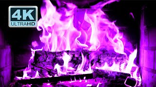 🔥 PURPLE FIREPLACE 4K Ultra HD Halloween Ambience [upl. by Xila]