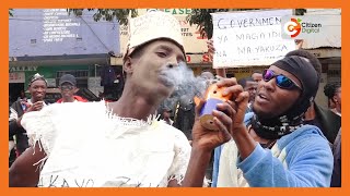 Shocking moment a protester in Nyeri Kenya inhaled tear gas directly from a canister [upl. by Sixela]