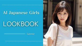 ai Japanese girls Summer Fashion Lookbook [upl. by Duthie]