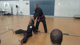 Grandmaster Soke Haisan Kaleak teaching a back fist strike from blocking a quotHaymaker punchquot [upl. by Anilyx]