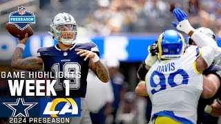 Dallas Cowboys vs Los Angeles Rams  2024 Preseason Week 1 Game Highlights [upl. by Grindle]