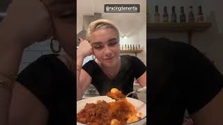 Florence Pugh cooks beef stew and sweet potatoes while talking about Race Against Dementia [upl. by Meggi]