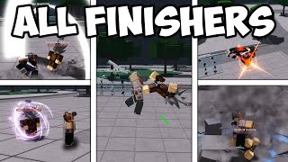 UPDATED ALL FINISHERS IN THE STRONGEST BATTLEGROUNDS  Roblox [upl. by Nowahs648]